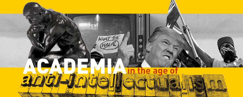 photo montage of Rodin's The Thinker and Donald Trump