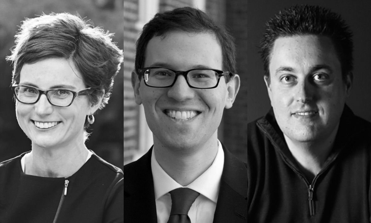 headshot of three speakers Richard Holden, Alex Rosenberg, and Professor Rosalind Dixo