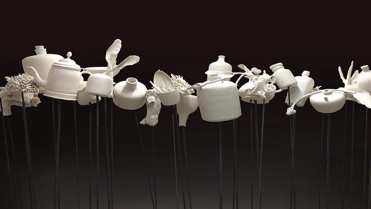 sculptures on sticks