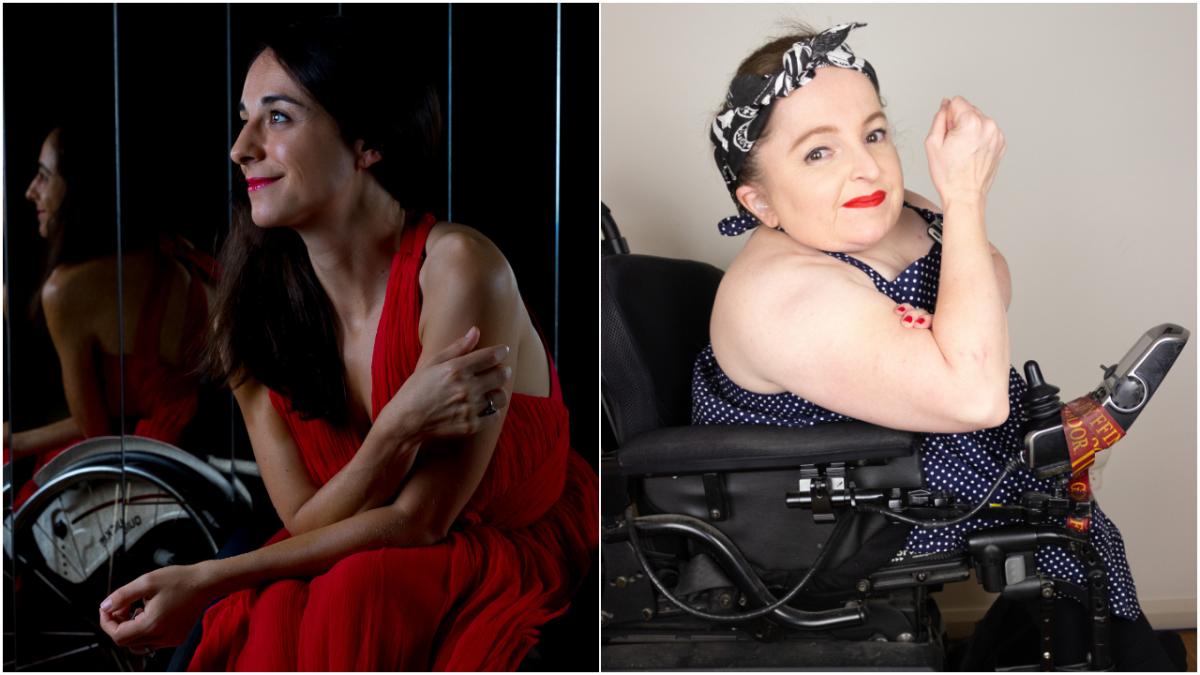 Two women in wheelchairs.