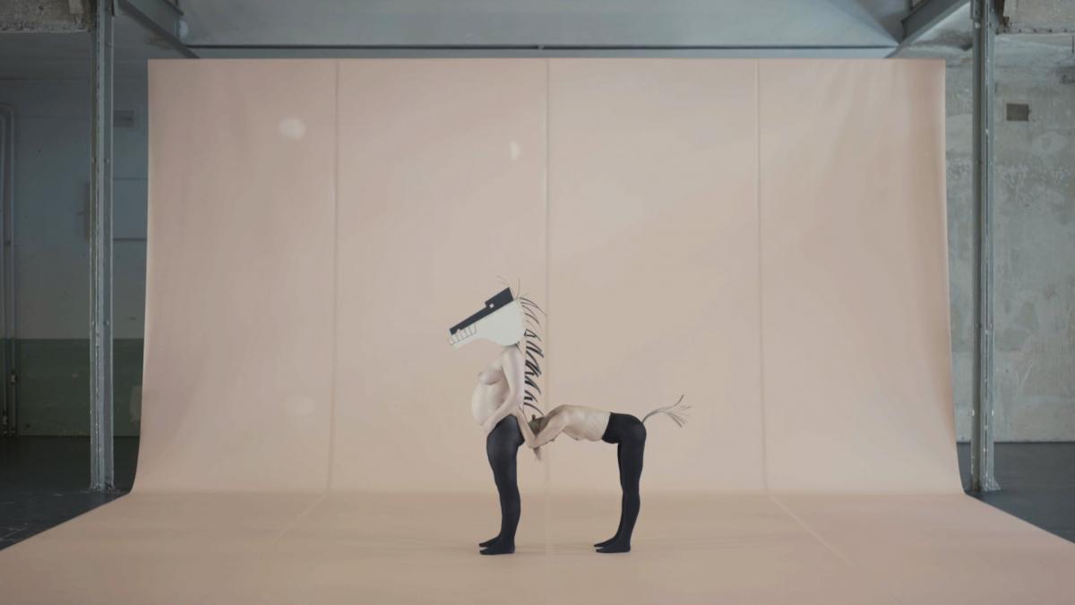 Image caption: Melanie Jame Wolf, ‘Parade: Parade’ 2019. Two channel HD video, 3:45 minutes. Photograph: Ashton Green and Melanie Jame Wolf. Image courtesy: the artist