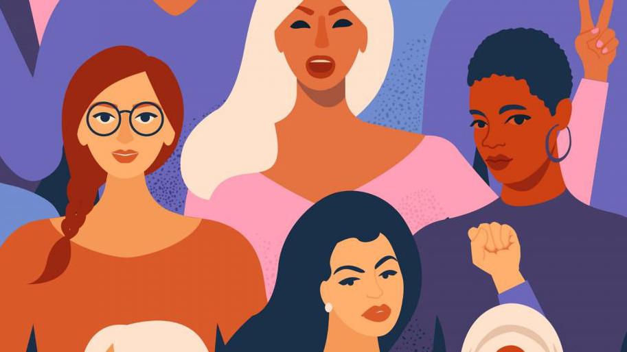 Graphic of a group of women