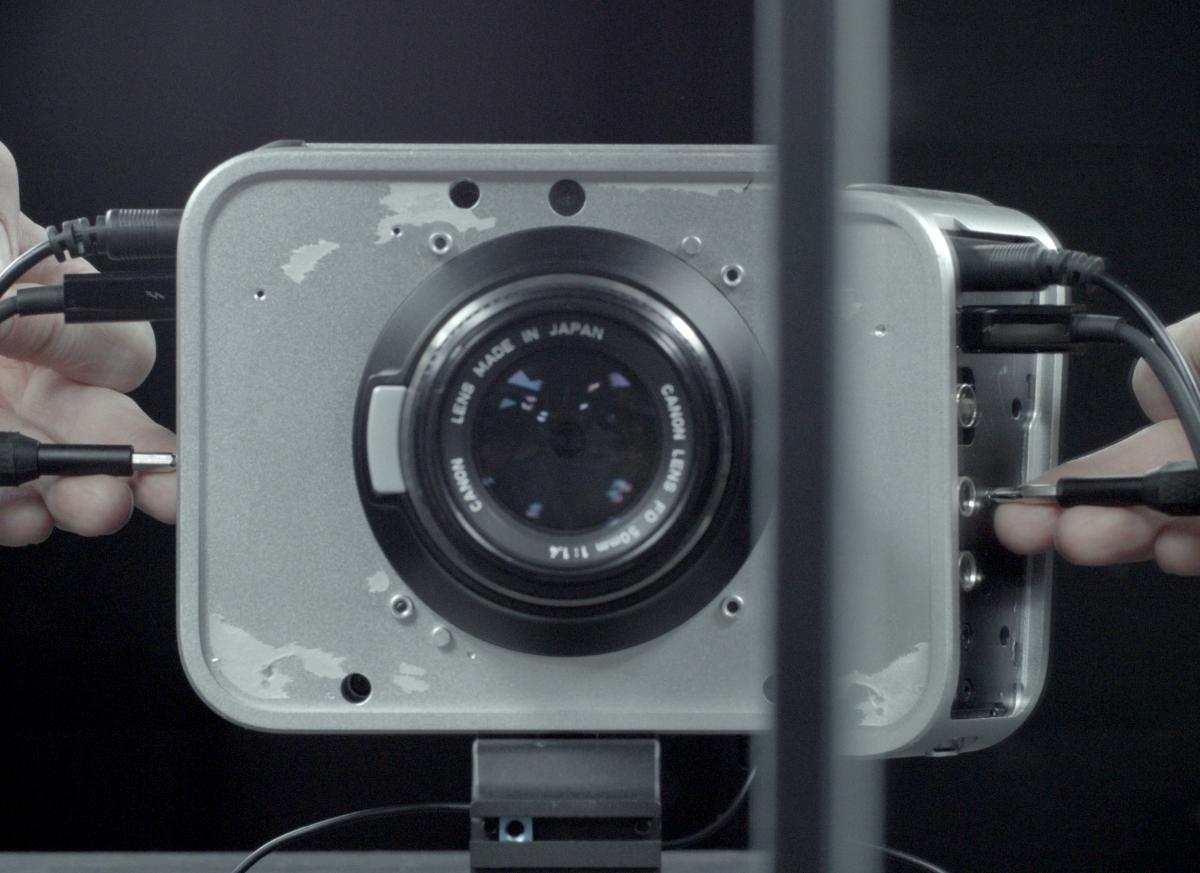 photo of a old style box camera