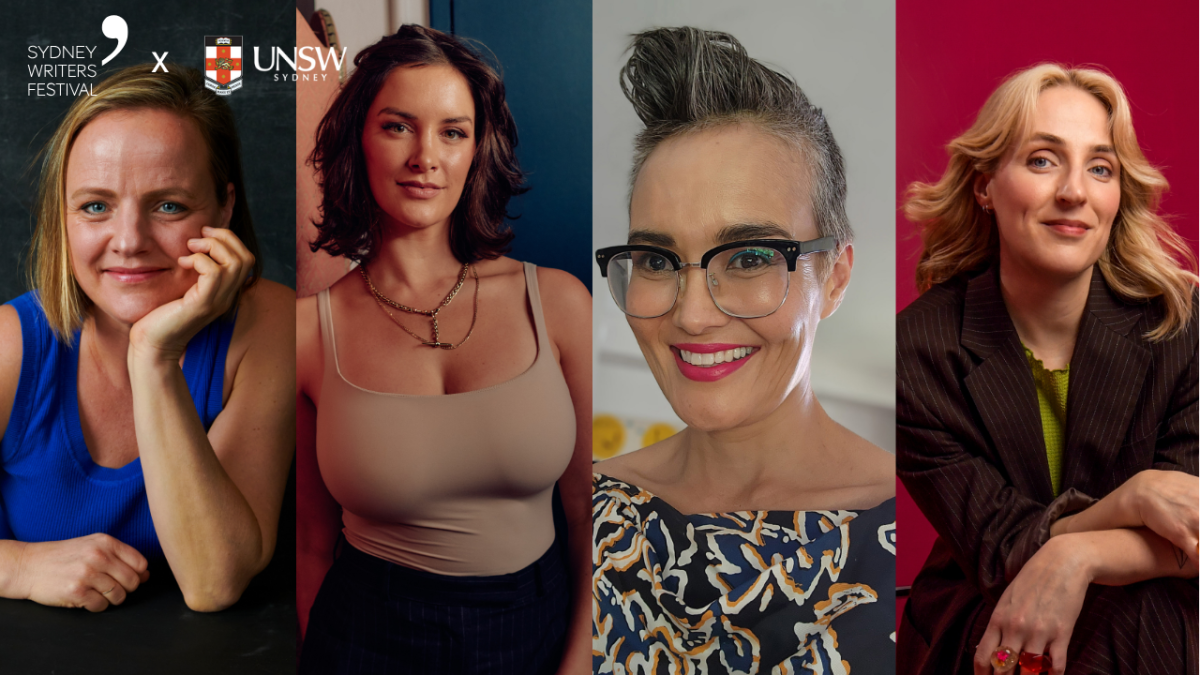 Headshots of Lucinda Price (aka Froomes) I Rebecca Reynolds, Chloe Elisabeth Wilson and Yumi Stynes